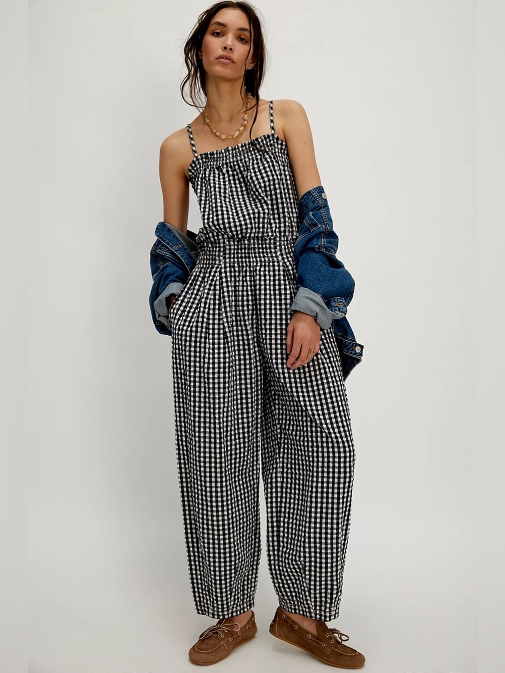 Free People Retro Heatwave Gingham One Piece S